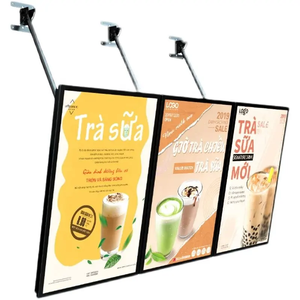 Kệ Treo Trần Hộp Đèn <span class=keywords><strong>LED</strong></span> Menu Hộp Đèn Kính Cường Lực Siêu Mỏng Treo Biển Quảng Cáo Cho Nhà Hàng/Cửa Hàng Đồ Uống - Product Image 2