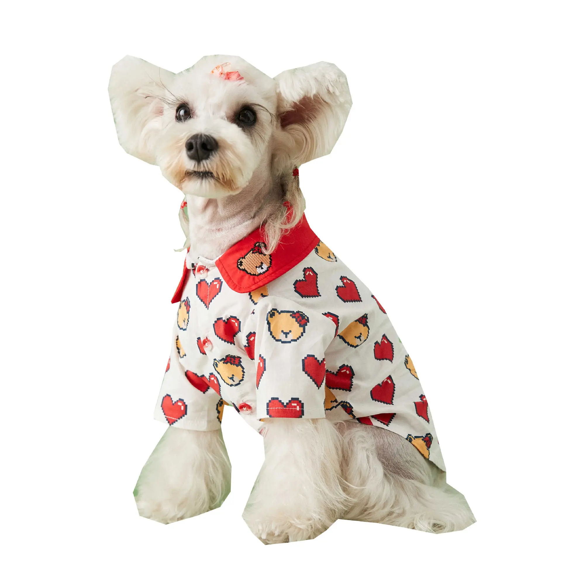 Miglior modello di cuore del cucciolo OEM abbigliamento per animali da compagnia in cotone Pet vestiti per animali domestici Display a buon mercato vestiti per cani di piccola taglia