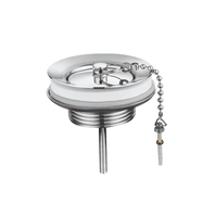 Hofen G1-1/4" Robinet de vidange de lavabo en laiton anti-colmatage avec bouchon de lavabo en métal chromé