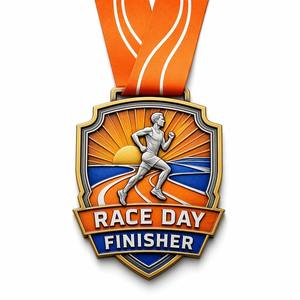 Manufacturer Custom Logo Painted Metal Zinc Alloy Custom Color Gravure Printed Personalized Medal Award <b>Ribbon</b> Awards Trophies - Product Image 1