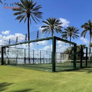 Pista de Pádel Profesional de 20*10m para Deportes y Césped, Pista de <span class=keywords><strong>Tenis</strong></span> de Pádel Interior con Acero y Vidrio Templado - Product Image 1