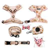 Conjunto de Arnés de Lujo para Perro con Logotipo Personalizado, Chaleco, Collar, Correa, Corbatín y Pañuelo - Poliéster y Neopreno Duraderos
