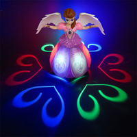 Jouet de princesse fée dansante électrique avec musique et lumières LED, figurine rotative interactive, robot lumineux pour enfants