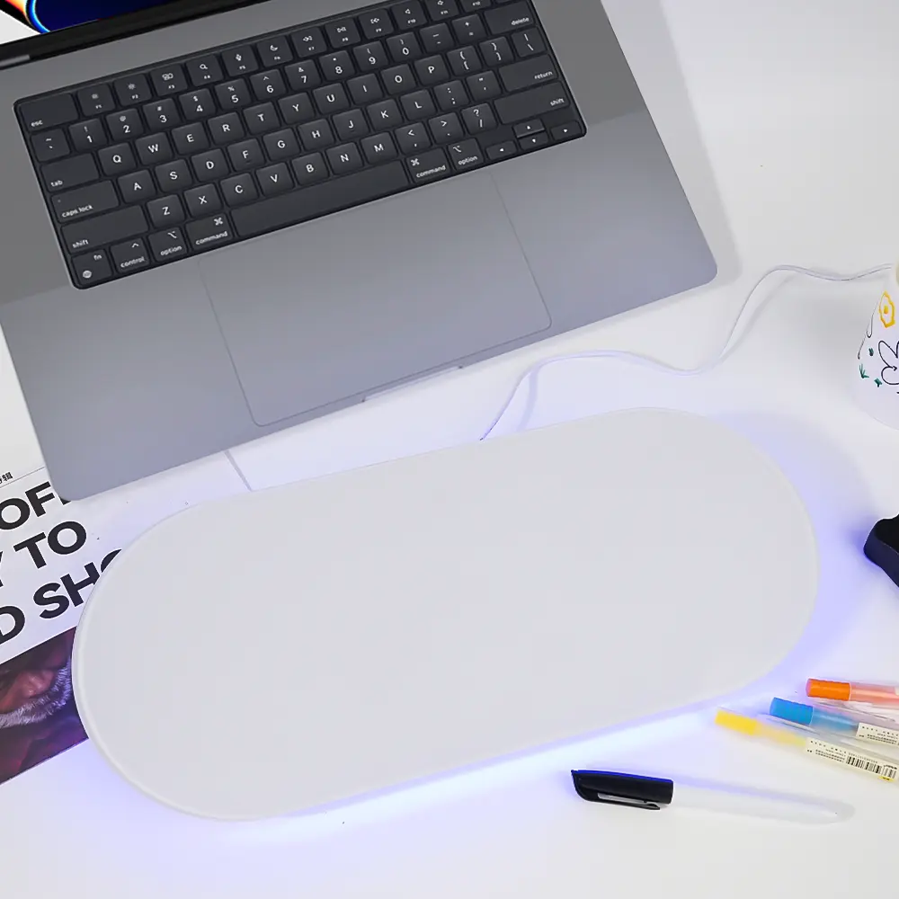 Dry Erase Desktop penyimpanan papan putih, kantor, rumah, sekolah dapat digunakan kembali kaca putih halus dasar tanpa bingkai papan tulis dengan lampu