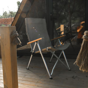 Silla Plegable de Aluminio para Exteriores, Respaldo Alto Reclinable, Silla de Jardín Portátil con Ángulo de Respaldo Ajustable, Diseño Minimalista - Product Image 5