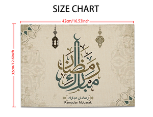 Tovaglietta in Lino 42x32cm per Ramadan, Ornamenti da Tavola Eid Mubarak, Accessori per <span class=keywords><strong>Feste</strong></span> <span class=keywords><strong>Islamiche</strong></span>, Decorazione Casa Ramadan Kareem 2025, Regalo - Product Image 6