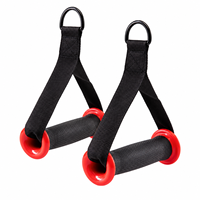 Pegangan Pengganti Resistance Band Sepasang dengan Cincin Ujung Merah dan Pegangan Plastik untuk Persiapan Latihan Siap Pakai