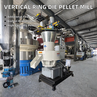 Ligne de production de granulés de biomasse à matrice plate haute capacité avec moteur pour la paille, les tiges de maïs, les balles de riz et la paille de blé