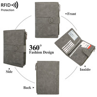 Portefeuille de voyage en gros avec blocage RFID, en cuir PU, porte-passeport multifonctionnel, étui pour passeport pour hommes et femmes, personnalisable