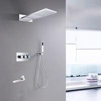 Mitigeur mural eau froide et chaude pour baignoire et douche, robinetterie en acier inoxydable, ensemble de douche thermostatique encastré avec pommeau de douche