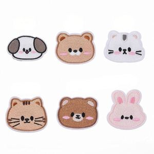Self Sticker Embroidery Cute Animal Head Bear Sheep Monkey Rabbit Dog <b>Cat</b> Duck Head Patch <b>for</b> <b>Clothes</b> Hat Bag - Product Image 4