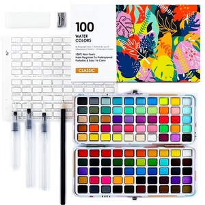 Paleta de Pintura de Acuarela con Bloc de Papel Adicional, Incluye 48 Colores Premium y 2 Pinceles de Agua Recargables - Product Image 1