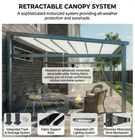 Pergola pliante en PVC de couleur personnalisée, motorisée, imperméable, avec toit rétractable, auvent pour jardin, restaurant, terrasse, pour la maison