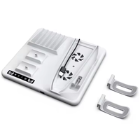 Support de stockage de disque de base de ventilateur de refroidissement multifonction Support de chargeur de manette de jeu double pour PS5 Slim Console Controller Accessoires de jeu