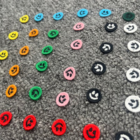 Patchs ronds colorés mini visages souriants, broderie soluble dans l'eau, appliques pour vêtements d'enfants, chaussettes, chaussures, décoration DIY, personnalisables