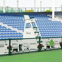 Chaise d'arbitre de tennis en alliage d'aluminium avec assise perforée, tablette d'écriture, support de microphone et auvent