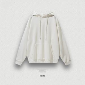 เสื้อฮู้ดดี้ผู้ชายทรงกลมสีพื้น ผ้าวูลหนา 380 กรัม สไตล์เรโทร แบรนด์แฟชั่นแนวสตรีท สำหรับฤดูใบไม้ร่วง - Product Image 3