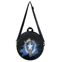 Sac à main rond en PU avec motif Saipan, fabriqué sur mesure, en cuir PU lisse, convertible, pour femmes, pour le shopping quotidien et les voyages