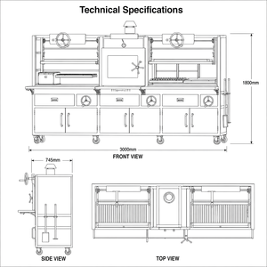 <span class=keywords><strong>Parrilla</strong></span> Argentina Profesional de Acero Inoxidable de 3 Metros, <span class=keywords><strong>Parrilla</strong></span> Comercial <span class=keywords><strong>Uruguaya</strong></span>, Horno Asador, <span class=keywords><strong>Parrilla</strong></span> de Carbón para Restaurantes - Product Image 4