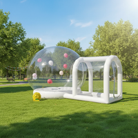 Dôme de fête gonflable en PVC de 0,4 mm/0,6 mm d'épaisseur, tente à bulles géante transparente pour l'extérieur, château gonflable, 220-110V, taille et couleur personnalisables