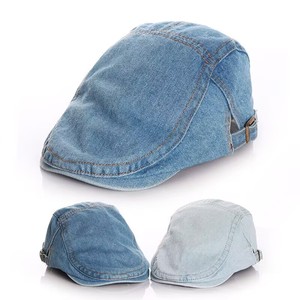 Nouveau printemps enfants garçons Denim <span class=keywords><strong>casquette</strong></span> <span class=keywords><strong>gavroche</strong></span> léger enfants Vintage casquettes plates chapeau de lierre - Product Image 1