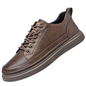Customized Professional Casual <b>Sneakers</b> <b>Leather</b> Classic Walking Style Retro Board Brown Shoes for Man - Product Image 1