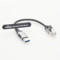 Cable Ethernet USB 3.0 a RJ45 Macho, 10 cm, Chipset Realtek RTL8153B, LAN Gigabit de 1000 Mbps, Compacto, Plug-and-Play