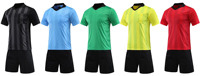 Kit d'arbitre de football personnalisé avec logo OEM, col en V, haute qualité, respirant, ensemble uniforme d'arbitre de football pour l'entraînement d'équipe