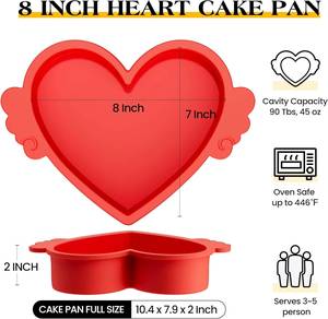 MUYULINS Molde de Silicona para Hornear Pan y Pasteles, con Marco Metálico Reforzado, Antiadherente, Libre de BPA, con Certificación LFGB, en Forma de Corazón - Product Image 5