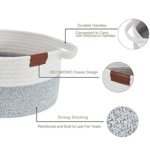 <span class=keywords><strong>Panier</strong></span> à linge décoratif <span class=keywords><strong>xxl</strong></span> de très grande taille, pour le rangement des jouets de bébé et du <span class=keywords><strong>chien</strong></span>, corbeille en corde de coton tissée avec poignée, nouveauté - Product Image 3