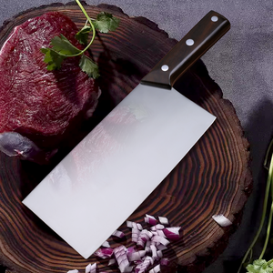Cuchillo de cocina doméstico de alta calidad con mango de madera maciza natural y acero 7CR17MOV con cromo para un rendimiento extremadamente afilado y duradero. - Product Image 1