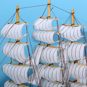 Figurine de bateau à voile en bois Master Gu avec lumières LED, décoration d'intérieur pour étagère, armoire à vin, style nordique - Product Image 4