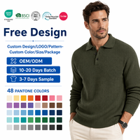 Pull décontracté pour homme en maille gaufrée à col boutonné, idéal pour l'hiver – OEM/ODM, motifs, couleurs et tailles variés, vente en gros