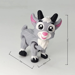 FUSEJOY Nouveauté transfrontalière : Figurine articulée de petit chèvre imprimée en 3D, décoration d'intérieur, jouet de bureau, animal simulé - Product Image 4
