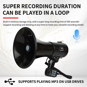 80W Loa di động megafono cầm tay loa ngoài trời có thể sạc lại loa loa với microphone - Product Image 3