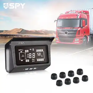 SPY Mobil Universal Tahan Air Surya Nirkabel Lcd Display Interior Van Tpms dengan 6 Roda Sensor Truk Trailer Tpms Sensor Truk