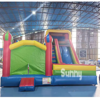 Maison de rebond gonflable de 20x20 pieds/6x6m avec toboggan commercial château de saut à sec humide videur gonflable combo toboggan location de fête