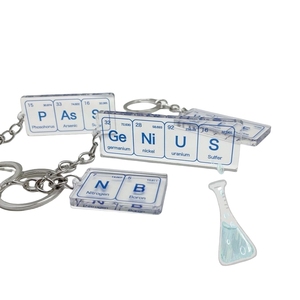 Tabla periódica de elementos química llavero divertido acrílico escuela estudiante Ba Bi Es Be Ni Ce llavero colgante regalo del Día del maestro - Product Image 5