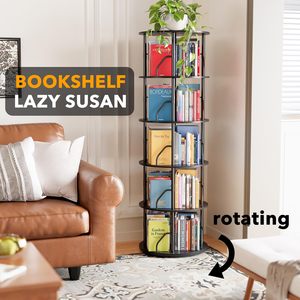 Tiết kiệm không gian xoay vòng Kệ sách 5 tầng xoay kệ sách tháp 360 ° hiển thị Stackable quay kệ sách - Product Image 4