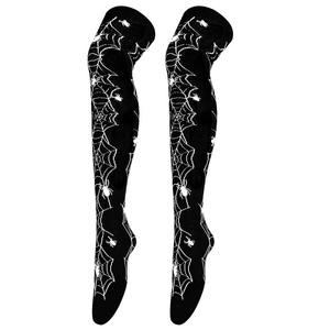 Halloween mujeres niñas sobre la rodilla alta fiesta vacaciones Cosplay <span class=keywords><strong>medias</strong></span> sangrado murciélagos <span class=keywords><strong>esqueleto</strong></span> patrón Calcetines - Product Image 5