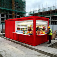 Kiosque pliable en conteneur maritime préfabriqué pour restaurant, bar, café, ou boutique alimentaire mobile avec cuisine à vendre