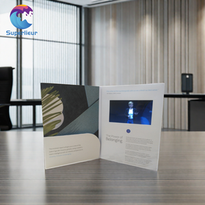 Superlieur 7.0インチLCDビデオパンフレットプレーヤーリンクされたスクリーン付きハードカバー広告パンフレット紙で作られたマーケティング用 - Product Image 1