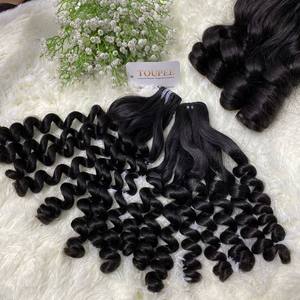 Vente en gros de haute qualité, extensions de cheveux vierges super doublement étirées, extension de cheveux à trame de couleur naturelle - Product Image 5