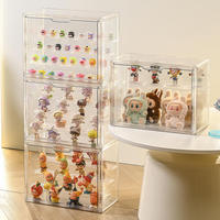 Boîte de présentation de figurines de luxe, empilable, transparente, en acrylique, pour figurines d'anime, organiseur de figurines