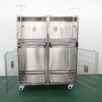 Double Dog Cage & House Edelstahl Classic Solid Pet Kennel für den Außen-/Innenbereich