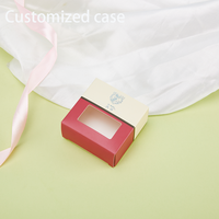 Caja de papel brillante con logotipo impreso en lámina dorada de tamaño personalizado, de alta calidad, con ventana y cierre tipo tuck end, para embalaje de regalo de productos de cuidado de la piel y cosméticos.