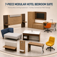Ensemble de meubles de chambre d'hôtel modernes en bois de chêne OEM professionnel avec console de vanité en panneau MDF pour projets hôteliers
