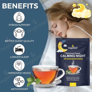 Aeglewell Özel Marka Organik Uyku Çay Poşetleri - Derin Uyku için Sakinleştirici Papatya ve Valeryn Kökü, Kafeinsiz - Product Image 2