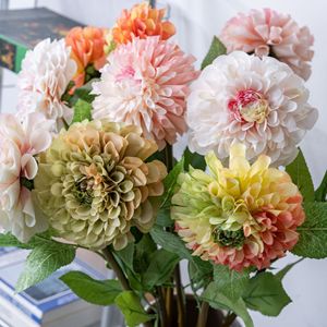 ดอกดาเลียประดิษฐ์ CallaFloral ก้านเดี่ยว สีชมพูและสีเขียว ทำจากโพลีเอสเตอร์ สำหรับตกแต่งภายใน งานแต่งงาน และจัดดอกไม้ - Product Image 1