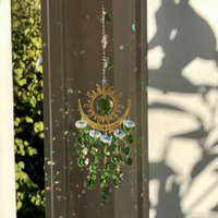 Vente en gros usine, stock disponible, transfrontalier, Pujiang Zhejiang, attrape-soleil décoratif de jardin, œil protecteur, soleil et lune, quartz clair, fait main